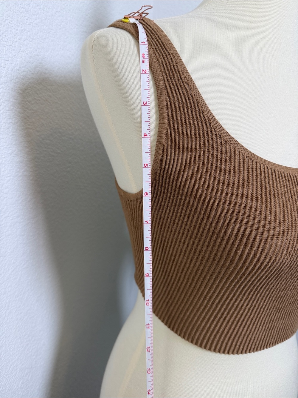 Aritzia Brown Ribbed Square-Neck Crop Top - Picture 4 of 8